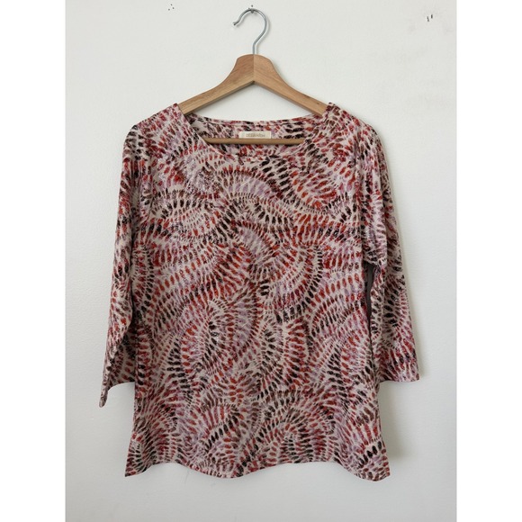Tops - Delilah & Co Red Print Quarter Sleeve Blouse – Women's Medium – NWOT